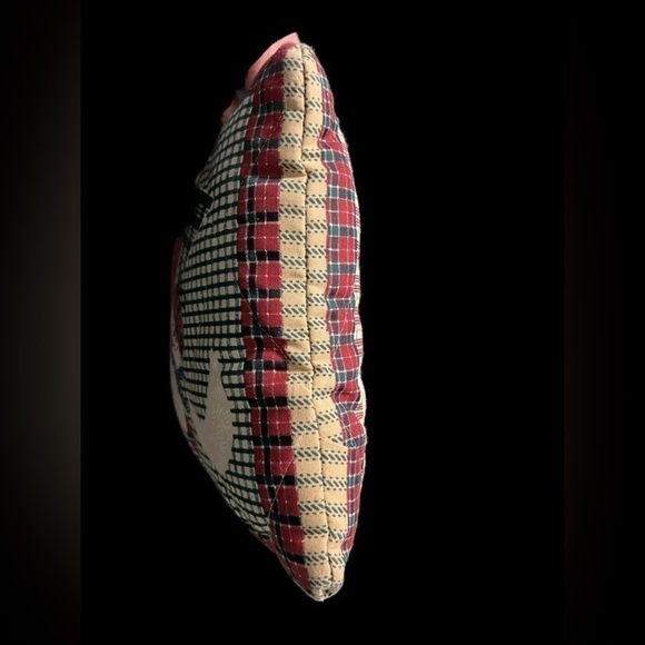 VINTAGE Handmade Snowman Sleigh Square Throw Pillow - Picture 3 of 8